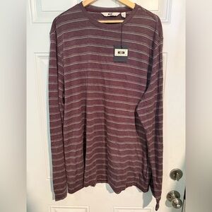 Joseph Abboud Burgundy and Gray Striped Long Sleeve Shirt